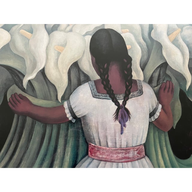 Diego Rivera Large Vintage Exhibition Poster for Girl With Flowers 1980 For Sale In New York - Image 6 of 7