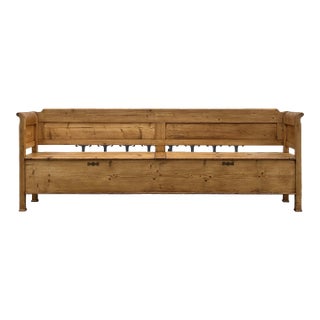 Pine Two Compartment Storage Bench or Settle For Sale