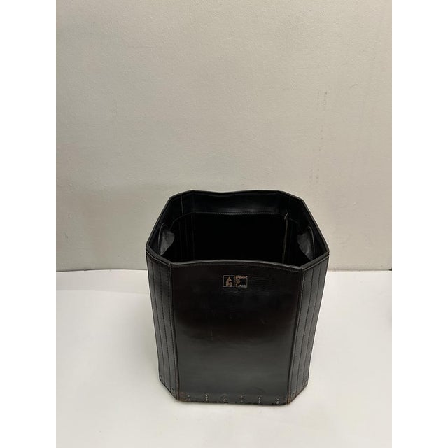 1980s Leather Firewood Holder by Afra and Tobia Scarpa for Dimensione Fuoco, 1985 For Sale - Image 5 of 12