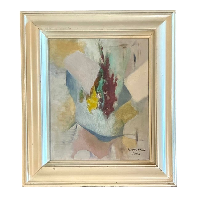 Vintage Original Abstract Oil Painting on Canvas For Sale