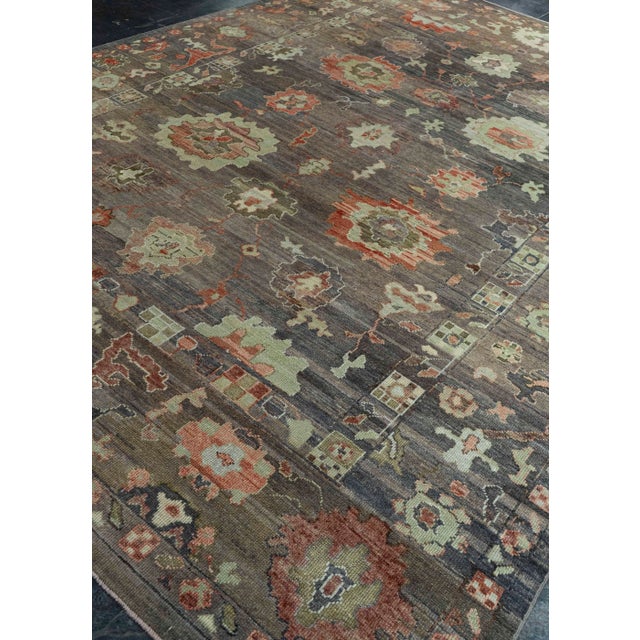 Black Turkish Oushak Old Wool Rug 9'4" x 13'7" #30131 For Sale - Image 8 of 8