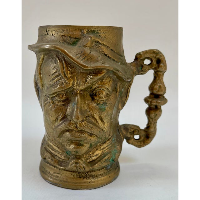 Traditional Solid Brass Toby Mug Stein For Sale - Image 3 of 7
