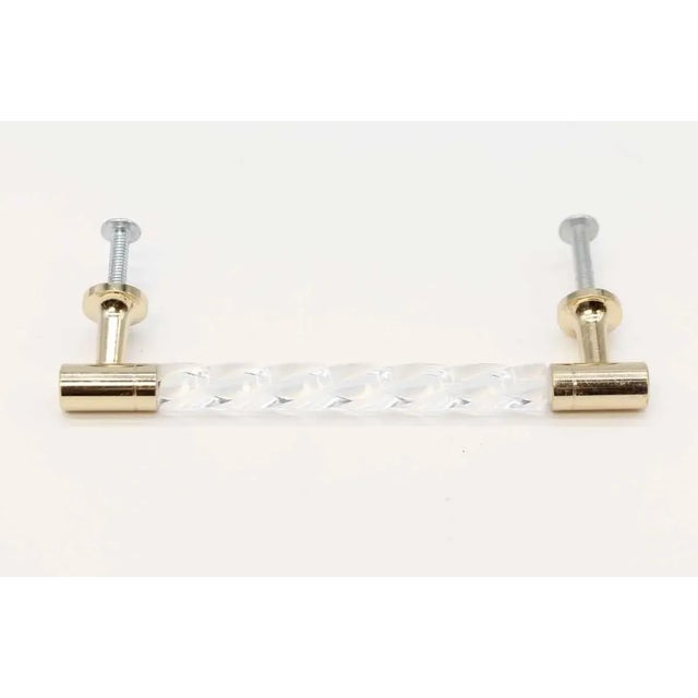 Modern Newly Made Brass & Lucite Drawer Pull For Sale - Image 3 of 6