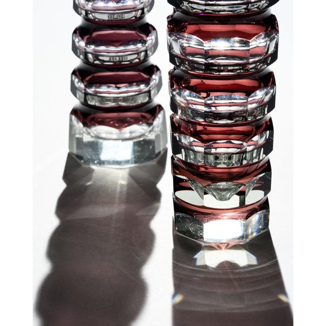 Ruby Red Block Vases from Ilm-Kristall, East Germany, 1970s, Set of 2 For Sale - Image 10 of 18