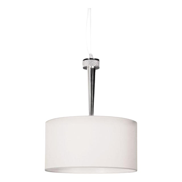 Diamond Hanging Lamp in Polished Chrome and Crystal by Aggiolight For Sale