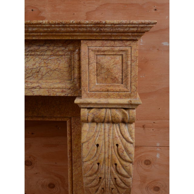 Stone 19th Century Antique Empire Style Trets Marble Mantel For Sale - Image 7 of 15