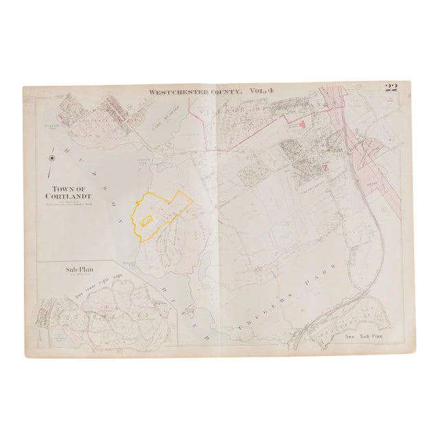 Vintage Hopkins Map of Town of Cortlandt NY For Sale