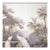 36" * H96" * 2ps, Hand-Painted French Retro Tropical Garden White Peacock Wall Mural, Low-Saturation Misty Scenic Wall Covering For Sale
