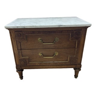 1960s Thomasville Marble Nightstand For Sale