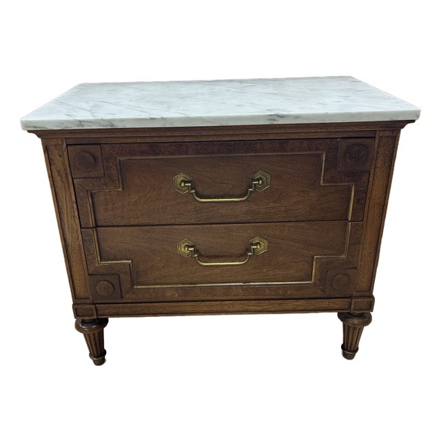 1960s Thomasville Marble Nightstand For Sale