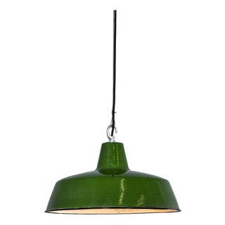 Army Enamel Hanging Pendant Lamp, 1950s For Sale