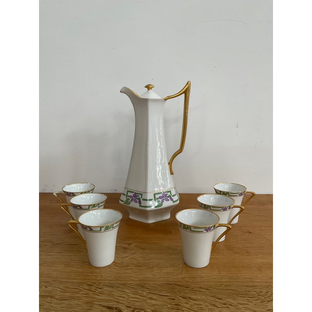 1960s Raynaud (Raynaud & Co.) Limoges Chocolate/Coffee Set - 7 Piece For Sale In Raleigh - Image 6 of 17