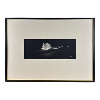 Vintage English William Geldart Signed Print of a Mouse For Sale