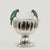 Standout vintage wine cooler or bowl handcrafted in silverplate on hammered copper featuring two stone clad parrots as...