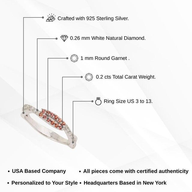 Orange Sapphire & Diamond Twist Shank Ring in Solid Silver, Size 7.5 For Sale - Image 13 of 15