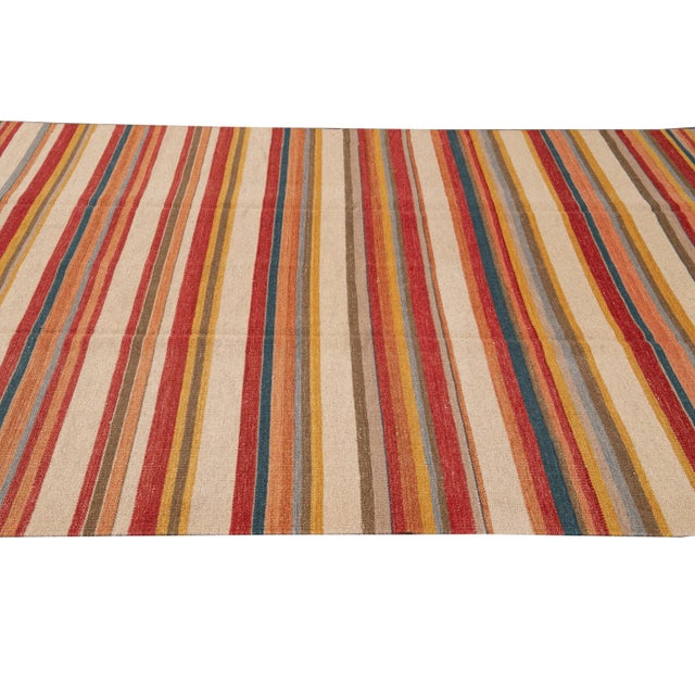 21st Century Modern Kilim Rug 6 '6'' X 9' 4''. For Sale - Image 11 of 13