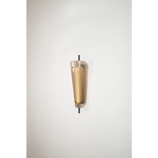 Contemporary Bent Wall Light in Smoky Grey by Sebastian Herkner for Pulpo GMBH For Sale - Image 3 of 10