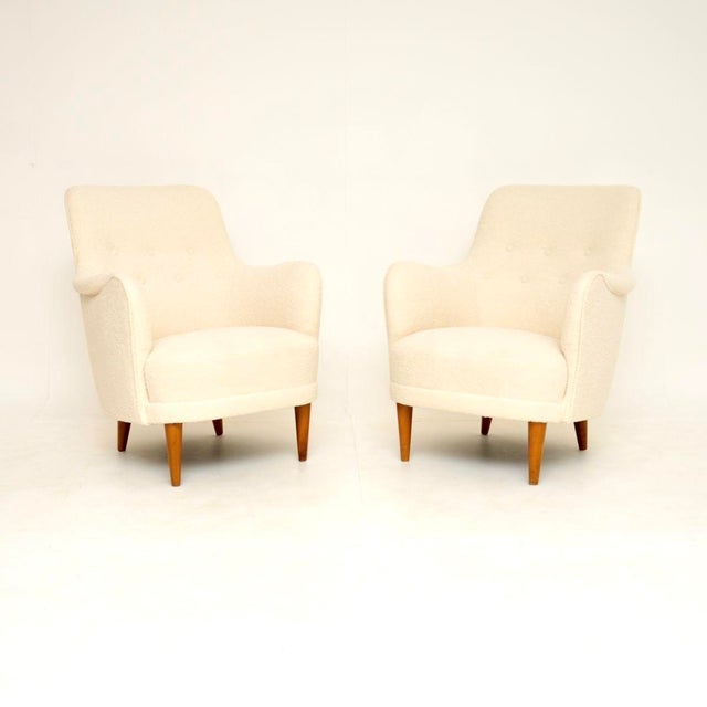Brown Vintage Swedish Samsas Armchairs from Carl Malmsten, 1960s, Set of 2 For Sale - Image 8 of 8