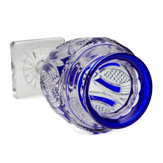 Large Amphora-Shaped Vase in Colored Crystal For Sale - Image 5 of 7