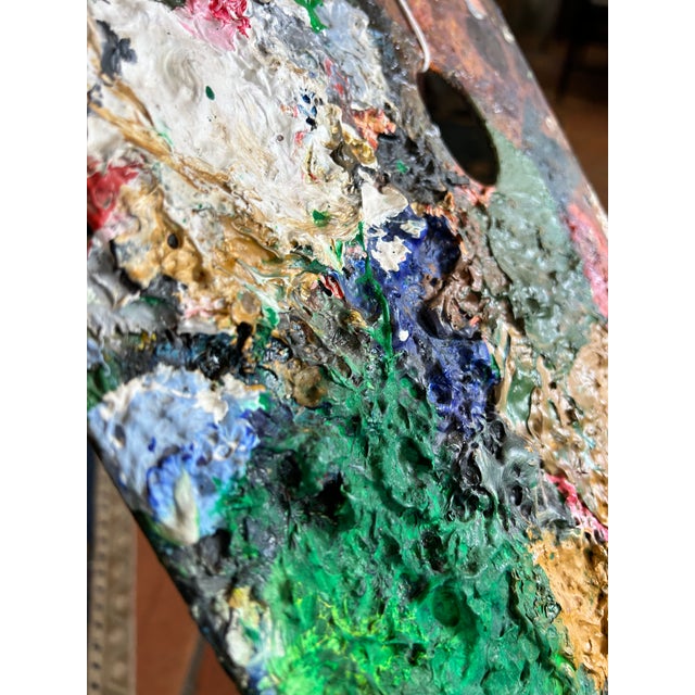 Green Vintage Wood Painters Palette For Sale - Image 8 of 18