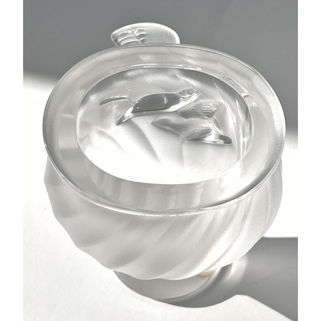 Mid 20th Century Antique Mid 20th Century Lalique Rosine Crystal Vase by Marie Lalique Signed C1950 For Sale - Image 5 of 14