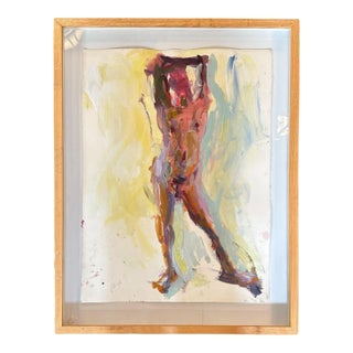 Carl Plansky Male Nude, Expressionist, Gouache and Acrylic, 21st Century For Sale