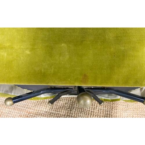 Vintage Mid Century Drexel Heritage Chartreuse Velvet Swivel Chairs - a Pair For Sale - Image 10 of 13