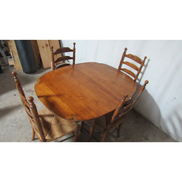 Farmhouse 1980s Hitchcock Farmhouse Dining Kitchen Room Set Rush Seats Rare For Sale - Image 3 of 11