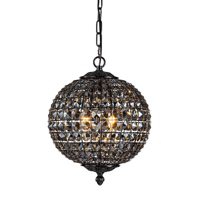 Bring elevated sophistication into your home with this stunning smoke crystal chandelier featuring a pearl black finish...