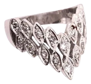 14 Karat White Gold and Diamond Band Wedding / Bridal Ring