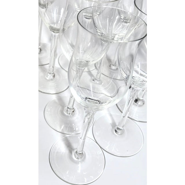 Glass Curvy Champagne Flutes- Set of Ten For Sale - Image 7 of 12