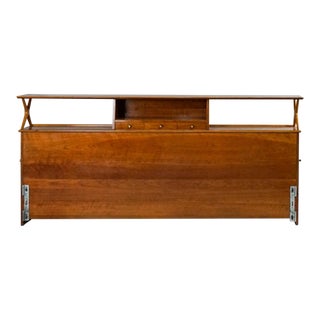 1950s Mid-Century Modern Renzo Rutili King Size Cherry Wood Headboard For Sale