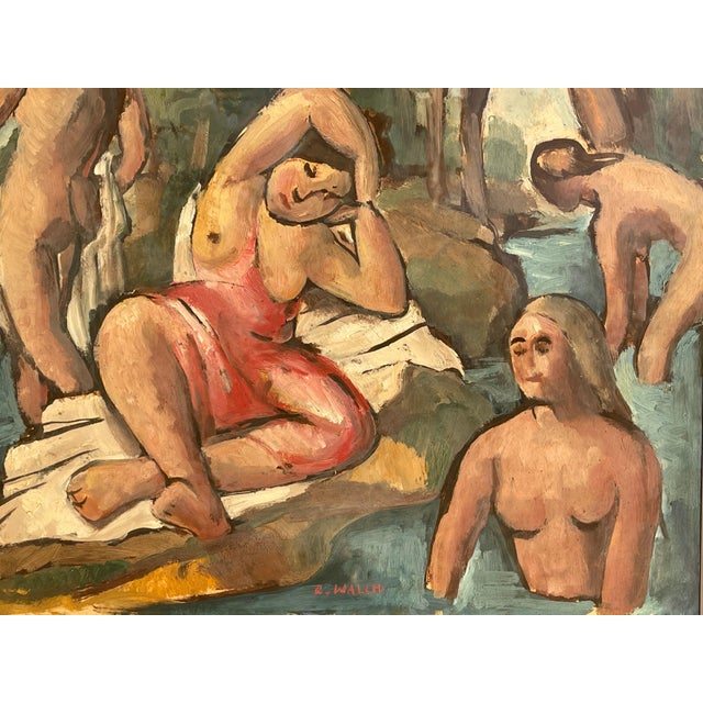 Paper Charles Walch, Bathing in the River, Gouache For Sale - Image 7 of 11