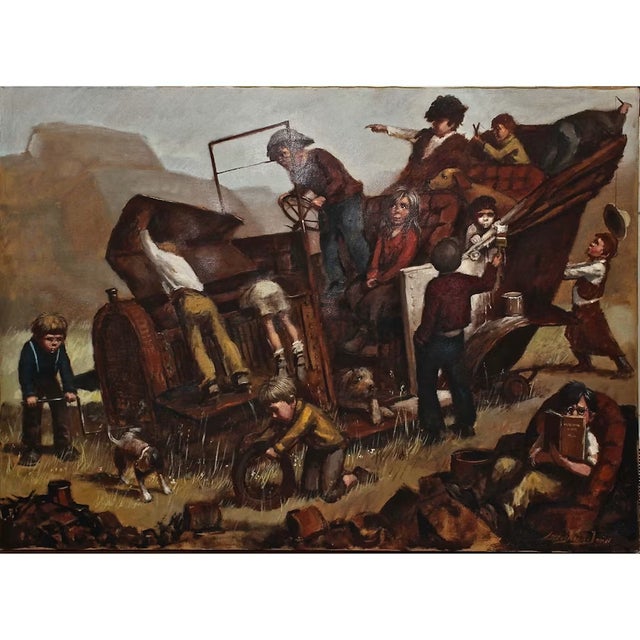 48.0" W x 36.0" H x 1.0" D Not wired Good condition with minor wear Having enjoyed initial fame for his depictions of...