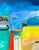 A mixed media painting and collage on canvas by the American artist Anthony Louis Popcheff (1954-2003). This vibrant...