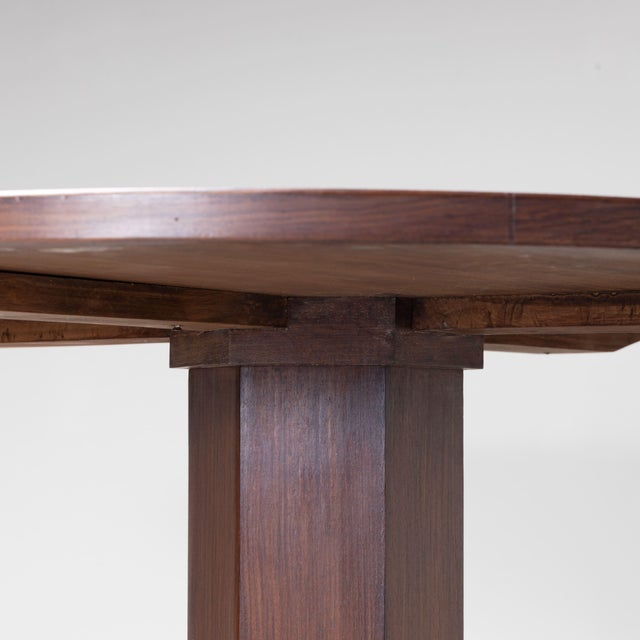Mid-Century Round Wooden Table, 1950 For Sale - Image 3 of 8