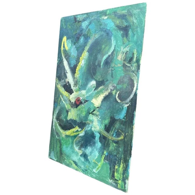 Abstract Pat Berger Abstract Oil Painting on Artist Board For Sale - Image 3 of 7