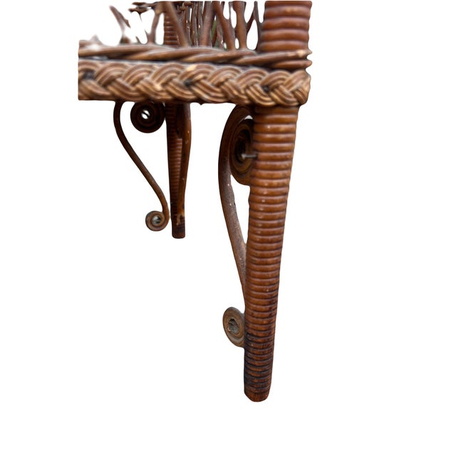 Late 19th Century Victorian Era Aesthetic Movement Haywood Wakefield Sewing Stand With Storage Compartment For Sale - Image 9 of 10