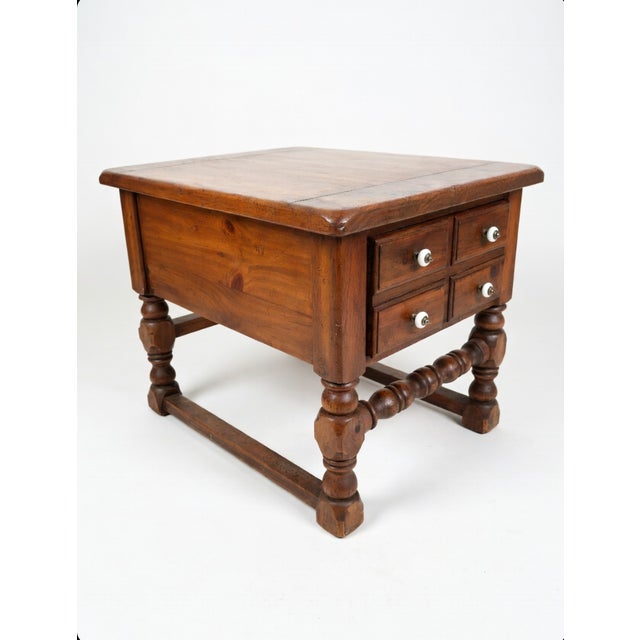 Add warm, traditional character to any room with this handsome vintage end table! Solid mahogany construction with a rich,...