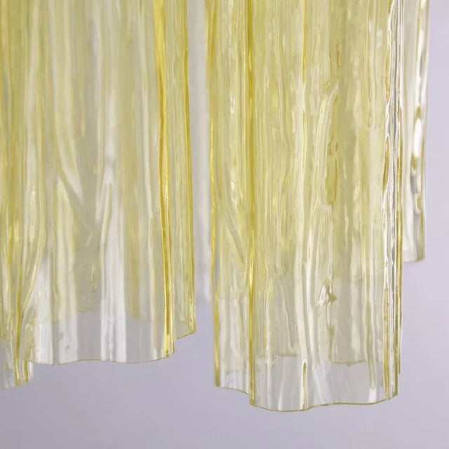 Tronchi Glass Chandelier in Chamomile Yellow, Italy, 1990s For Sale - Image 11 of 13