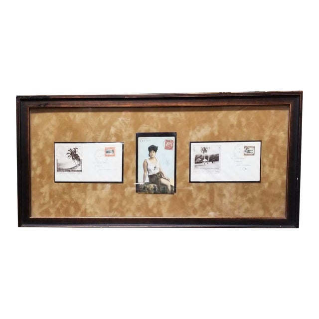 Framed Set of Samoan Island Vintage Postcards For Sale