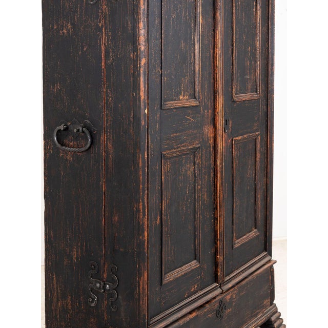 Black Swedish Cupboard or Kitchen Cabinet, Sweden Late 18th C. For Sale - Image 10 of 12