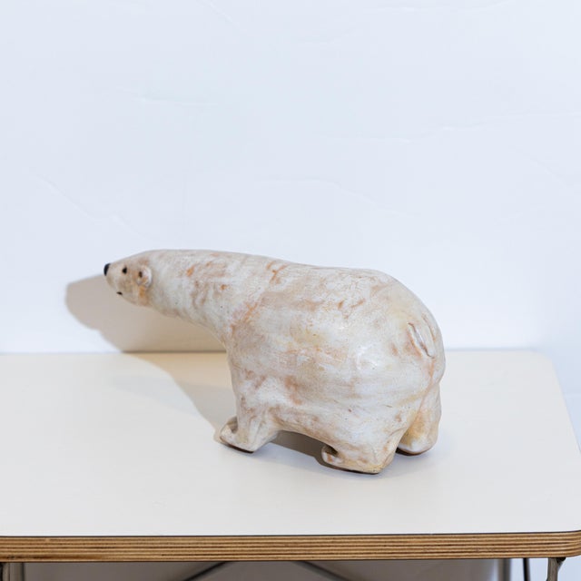 1960s Vintage Signed Merry Kyle Studio Pottery Ceramic Polar Bear Sculpture For Sale - Image 5 of 12