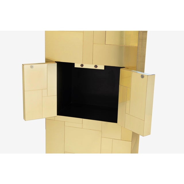 Metal Paul Evans King Size Bedframe With Brass Tiles For Sale - Image 7 of 10