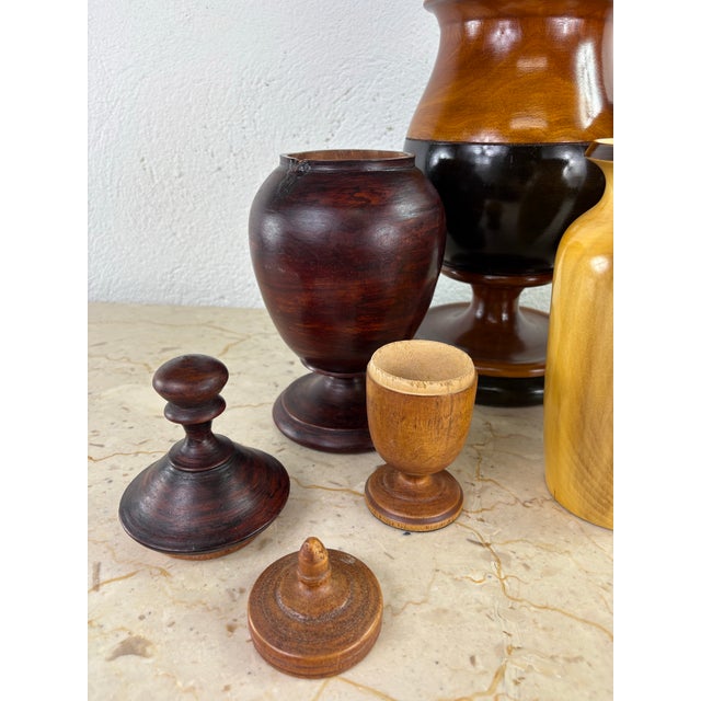 American Vintage Complementary Grouping of Hand Turned Wooden Vessels For Sale - Image 3 of 9