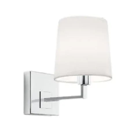 Ip44 Bathroom Wall Light With Wipeable Fabric Shade.