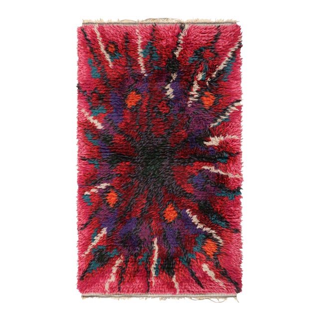 Vintage Swedish Rug With Polychromatic Abstract Pattern | Rug & Kilim For Sale
