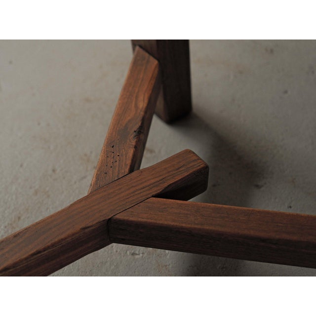 Brown Brutalist Oak Dining Table, France, 1970s For Sale - Image 8 of 18