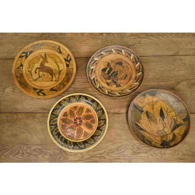 Decorative Wooden Wall Plates, 1950s-1960s, Set of 4 For Sale - Image 12 of 12
