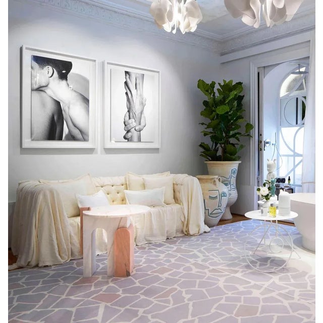 Pink marble side table by Dovain Studio Dimensions: H 60 x Ø 60 cm Materials: Estremoz white marble, Estremoz pink marble...